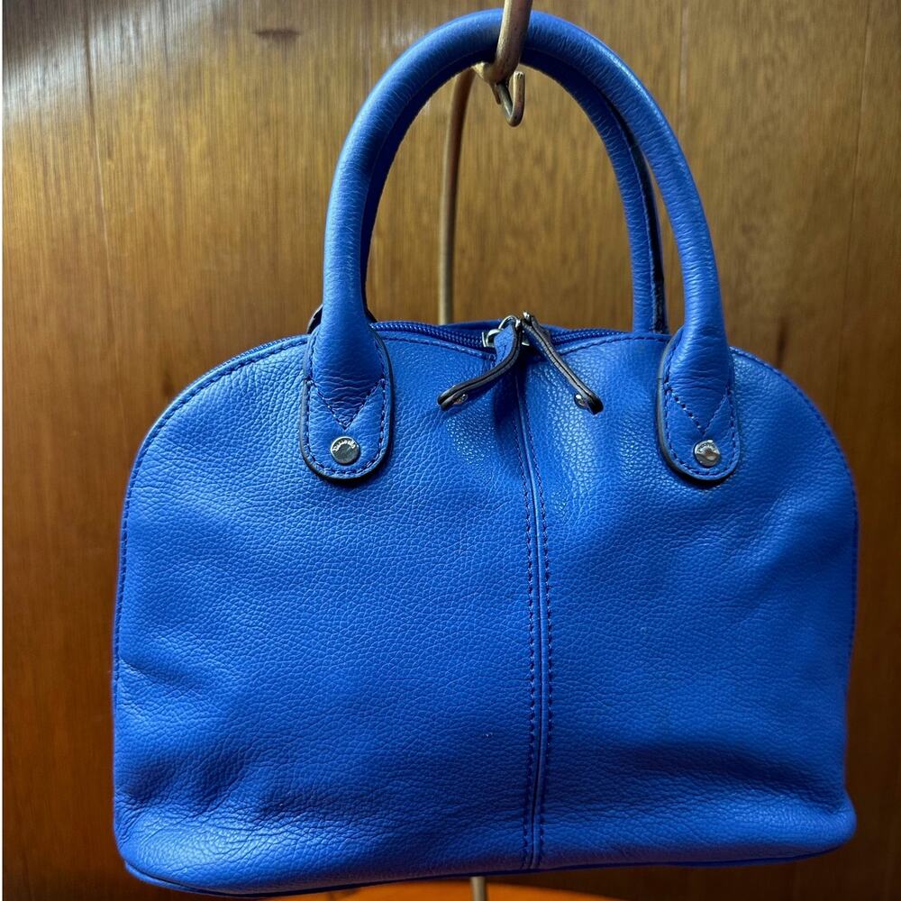 Tignanello Cobalt Blue Leather Hobo Top Handle Bag